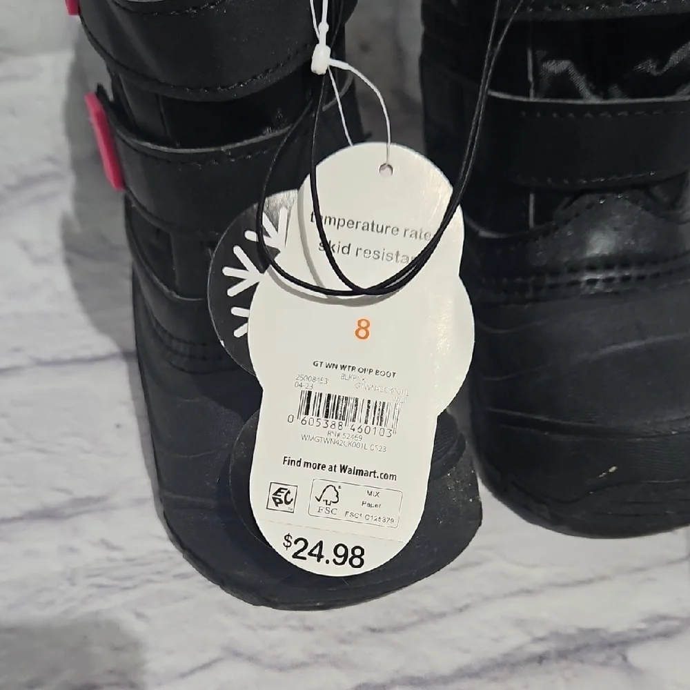 Wonder Nation Kids Boots with Black and Pink Accents
